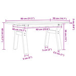 vidaXL Table basse cadre en Y 80x50x40 cm bois de pin massif et fonte