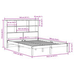 vidaXL Lit bibliothèque sans matelas cire marron 140x190 cm pin massif