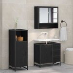 vidaXL Ensemble de mobilier de salle de bain 3 Pièces Chêne noir