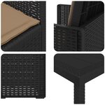 vidaXL Ensemble de salle à manger pour jardin avec coussin 7 Pièces PP