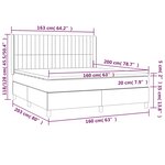 vidaXL Sommier à lattes de lit avec matelas Noir 160x200 cm Tissu