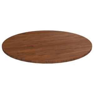 vidaXL Dessus de table rond Marron foncé Ø90x1 5cm Chêne massif traité