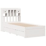 vidaXL Lit bibliothèque sans matelas blanc 90x190cm bois de pin massif