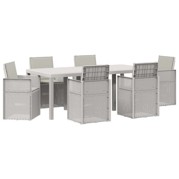 vidaXL Ensemble de salle à manger pour jardin avec coussin 7 Pièces PP
