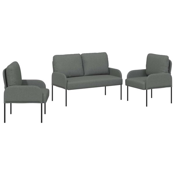 vidaXL Ensembles de canapés 3 pc Gris foncé Contreplaqué