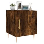 vidaXL Table de chevet chêne fumé 40x40x50 cm bois d'ingénierie