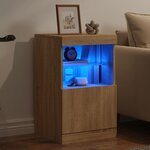 vidaXL Buffet avec lumières LED chêne sonoma 41x37x67 cm