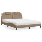 vidaXL Lit avec matelas cappuccino 160x200 cm similicuir