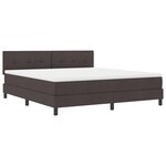 vidaXL Lit boxspring avec matelas Marron foncé 180 x 200 cm tissu