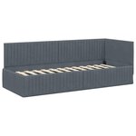 vidaXL Cadre de lit d'angle Gris foncé 80 x 200 cm Velours