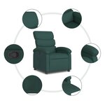 vidaXL Fauteuil inclinable Vert foncé Tissu