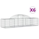 vidaXL Paniers à gabions arqués 6 Pièces 200x50x40/60 cm fer galvanisé