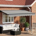 vidaXL Cadre de store manuel avec LEDs Anthracite et blanc 3 5 x 2 5 m