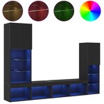 vidaXL Meuble TV LED Chêne Noir 30.5x30x102 cm Bois Technique