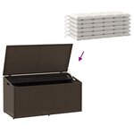 vidaXL Boîte de rangement de jardin marron 110x50x58 cm résine tressée