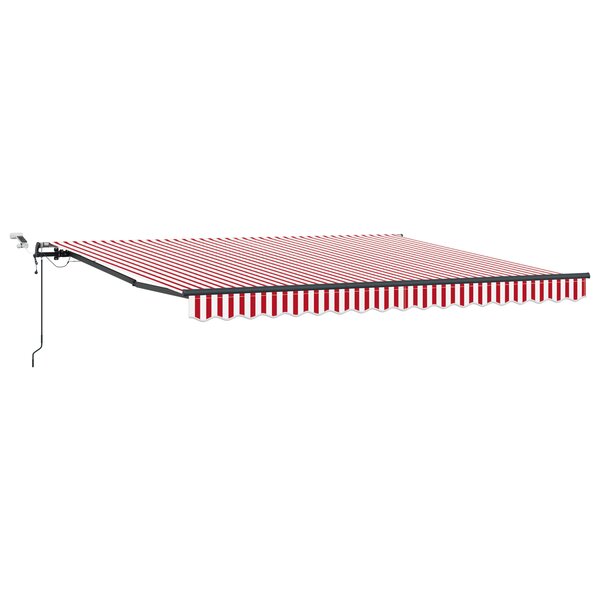 vidaXL Auvent Rétractable Automatique avec Rayures Rouges et Blanches 400x350 cm