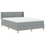 vidaXL Lit à Ressorts avec matelas Gris clair 140 x 190 cm tissu
