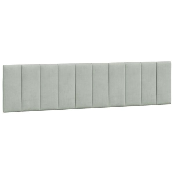 vidaXL Coussin de tête de lit gris clair 200 cm velours