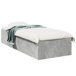 vidaXL Cadre de lit gris béton 75x190 cm bois d'ingénierie