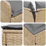 vidaXL Sofa de jardin avec accoudoirs et sofa d'angle 2 Pièce Rotin PE
