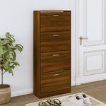 vidaXL Armoire à chaussures Chêne marron 63x24x147cm Bois d'ingénierie