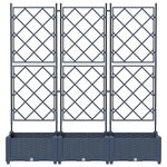 vidaXL Jardinière avec treillis 3 Pièces Grise 120x40x125 5 cm