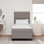 vidaXL Lit à ressorts avec matelas Taupe 100 x 200 cm tissu