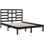 vidaXL Cadre de lit Noir Bois massif 140x190 cm