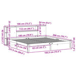 vidaXL Lit bibliothèque sans matelas 180x200 cm bois massif de pin
