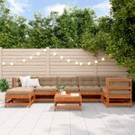vidaXL Ensemble de salon de jardin 8 Pièces Brun cire Bois de pin massif