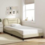 vidaXL Cadre de lit sans matelas Hvar crème 100x200 cm tissu