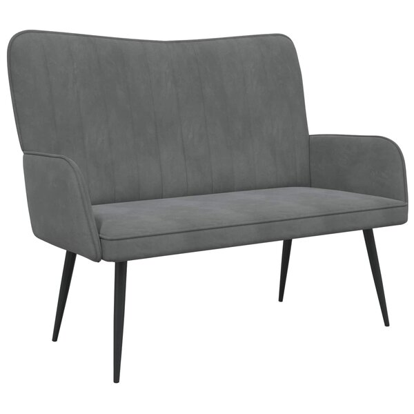 vidaXL Sofa 2 places Gris foncé 115 x 61 x 87 cm Velours