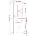 vidaXL Buffet haut Sonoma gris 69 5x34x180 cm Bois d'ingénierie
