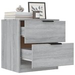 vidaXL Tables de chevet 2 Pièces Sonoma gris Bois d'ingénierie