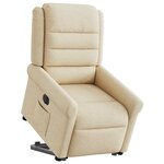 vidaXL Fauteuil inclinable électrique crème tissu