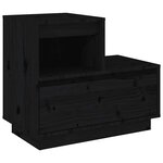 vidaXL Tables de chevet 2 Pièces Noir 60x34x51 cm Bois de pin solide