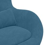 vidaXL Fauteuil œuf Bleu Velours