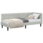 vidaXL Cadre de lit d'angle Gris clair 80 x 200 cm Velours