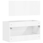 vidaXL Armoire de bain avec miroir blanc brillant bois d'ingénierie