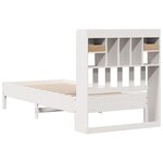 vidaXL Lit bibliothèque sans matelas blanc 90x200cm bois de pin massif
