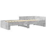 vidaXL Cadre de lit sans matelas gris béton 90x200cm bois d'ingénierie