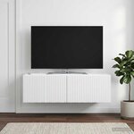 vidaXL Meuble TV mural Blanc 98 x 31 x 30 cm Bois d'ingénierie