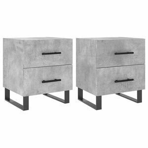 vidaXL Tables de chevet 2Pièces gris béton 40x35x47 5cm bois d’ingénierie
