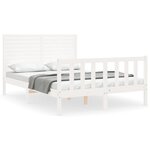 vidaXL Cadre de lit sans matelas blanc bois de pin massif