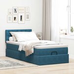 vidaXL Cadre de lit ottoman avec matelas bleu foncé 80x200 cm velours