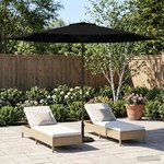 vidaXL Parasol de jardin 300 x 300 cm Polyester Rectangulaire Noir