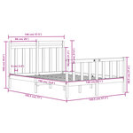 vidaXL Cadre de lit Bois massif 140x190 cm