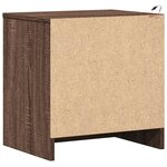 vidaXL Armoires de chevet et lumières LED 2 Pièces chêne marron