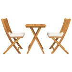 Set de bistro de jardin en 3 pièces en bois d'acacia