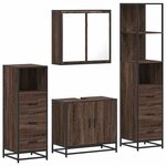 vidaXL Ensemble de meubles de salle de bain 4 Pièces chêne marron